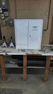 lot 330 image: Metal cabinet and more