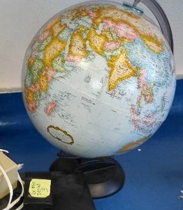 lot 413 image: Back wall of cabinet contents, globe & other gems