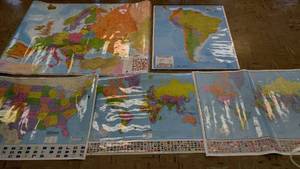 lot 418 image: 5 Laminated quality maps. Hands on learning tools