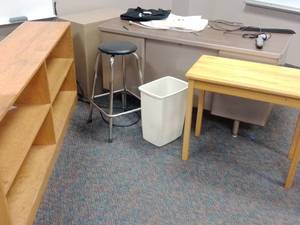 lot 502 image: Bookcase, desk, table and more.