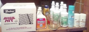 lot 230 image: Buckeye Base Board Stripper (12-23oz. cans), bowl cleaner and more