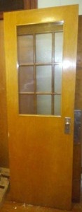 lot 712 image: Vintage Solid Wood Door, top half glass. 83.75 x 27.75in. Loc 3-Prop Rm