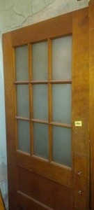 lot 723 image: Vintage Wood Door  Vented 9 Light, 80 x31.75in. Loc 3-Prop Rm