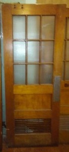 lot 724 image: Vintage Wood Door  Vented 9 Light, 79.75 x 31.75in.  Loc 3-Prop Rm