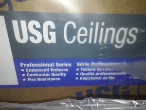 lot 725 image: USG 2 x 2 ceiling tiles 550 series, Aspen 650 pattern. About 2 dozen. Loc old 3