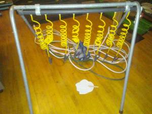 lot 736 image: 8 Line water dispenser  Football, with hose 44 x 42 40in. Great thirst quencher. Loc 3- D Rm