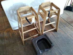 lot 66 image: (2) High Chairs & Booster Seat...