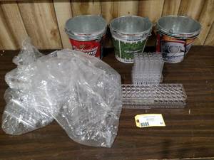 lot 94 image: (11) Budweiser Buckets & Shot Tubes...