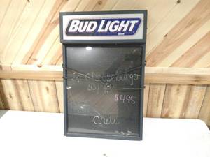 lot 104 image: Bud Light Chalk Board 20x30...