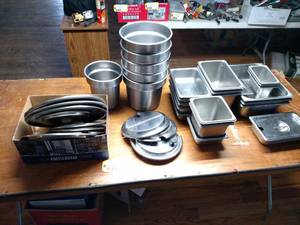 lot 173 image: Asstd Stainless Steel  Cambro Tubs...