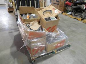 lot 13 image: WHOLESALE PALLET LOT OF METAL STRAPPING, BRACKETS