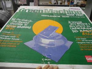 lot 67 image: Master Flow Roof Vent Green Machine 500 CFM Solar Powered Roof Mount Exhaust Fan