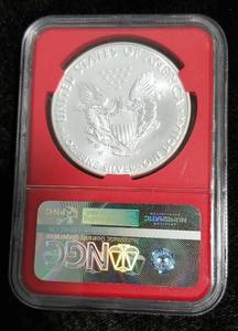 lot 02 image: 2016 W US SILVER EAGLE BURNISHED LETTERED EDGE MS70 NGC FIRST DAY OF ISSUE