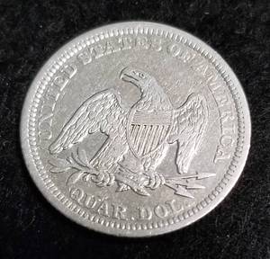 lot 04 image: 1857 US SEATED LIBERTY QUARTER