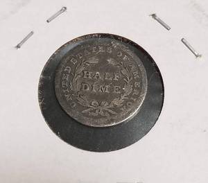 lot 15 image: 1840 US SEATED LIBERTY HALF DIME