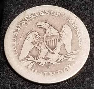 lot 46 image: 1865-S US SEATED LIBERTY HALF DOLLAR CIVIL WAR DATE