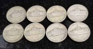 lot 47 image: GROUP OF 8 US WWII WARTIME SILVER NICKELS