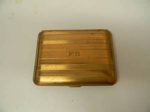 lot 10 image: Elgin American Calling Card Cigarette Case Gold Two Tone Vintage 4x3 Inches - NICE OPERATES AS IT SHOULD - SEE PICTURES