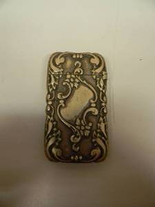 lot 11 image: Antique Match Safe Vesta Case Matchbox - MARKED SILVER - GREAT PIECE - GREAT COLLECTIBLE - SEE PICTURES