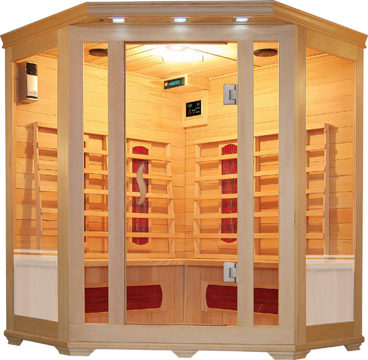 lot 1 image: New 3-4 Person Corner Infrared Sauna