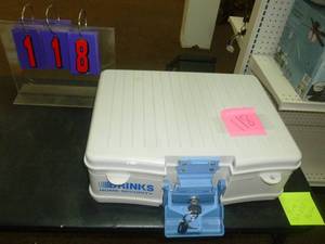lot 118 image: Binks security box with key. As shown. SEE TERMS