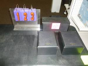 lot 123 image: Qty of 3 Apex speakers. As shown. SEE TERMS
