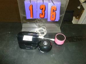 lot 136 image: Qty of 3 Blue Tooth speakers. As shown. SEE TERMS