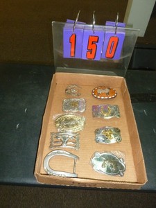 lot 150 image: Flat of Western Belt Buckles. As shown. SEE TERMS