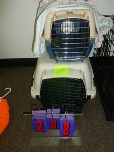 lot 208 image: Qty of 2 pet carriers. As shown. SEE TERMS