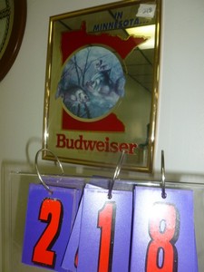 lot 218 image: Budweiser Minnesota 17 x 13 Mirror. As shown. SEE TERMS