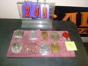 lot 249 image: RodeoPontiacFarm Belt Buckles. As shown. SEE TERMS