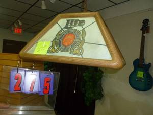 lot 275 image: Miller Lite Hanging Light. As shown. SEE TERMS