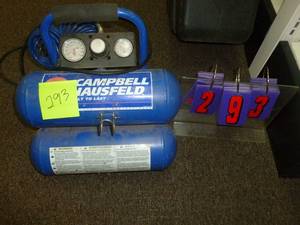 lot 293 image: Campbell Hausfield Dual Tank Air Compressor. As shown. SEE TERMS