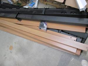 lot 100 image: Gazebo Aluminum (BlackTan) Tan Pcs, Marked G Measure   7 Feet..