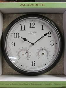 lot 111 image: 13.5 IndoorOutdoor Metal Wall Clo...