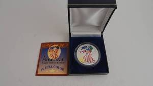 lot 7 image: 2000 American Silver Eagle full color silver