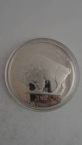 lot 35 image: 2002 Giant Buffalo Proof .999 1 ounce Silver