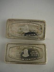 lot 44 image: 2- Solid Sterling Silver 1000 grains