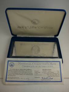 lot 51 image: 2000 $1 Silver Certificate .999 Silver 21 Proof