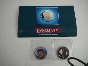 lot 68 image: Commemorative Elvis Presley $5  Colored Half dollar
