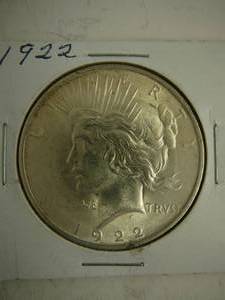 lot 69 image: 1922 Peace Silver Dollar