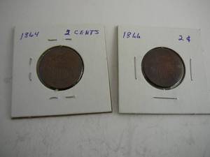 lot 89 image: 1866 & 1864 Two Cent