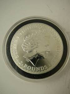 lot 120 image: 2004 Britannia 2 pound -1oz fine Silver