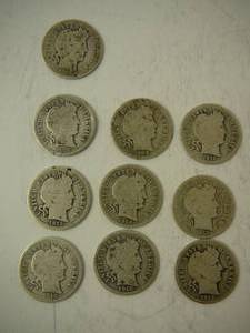 lot 132 image: 10- Barber Dimes