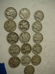 lot 137 image: 15 - Mercury Dimes