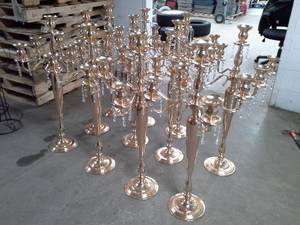 lot 121 image: Lot of (10) Gold Colored Candelabra 5-Candle