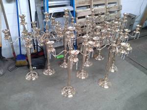 lot 122 image: Lot of (9) Gold Color Candelabra 5-Candle