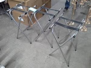 lot 126 image: Lot of (3) Royal Folding Serving Racks ROY775
