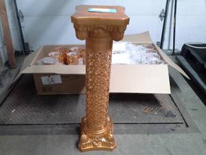 lot 129 image: Lot of (8) Gold Roman Columns 41in.