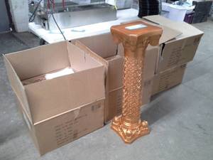lot 130 image: Lot of (16) Gold Roman Columns 41in.